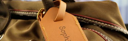Customise leather luggage tag