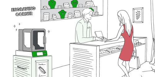 Engraving corner for retail personalization