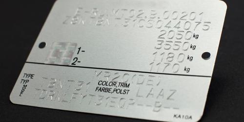 CE plaque - aluminum engraving