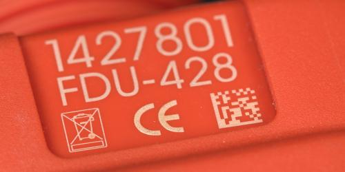 Datamatrix marking on a plastic part