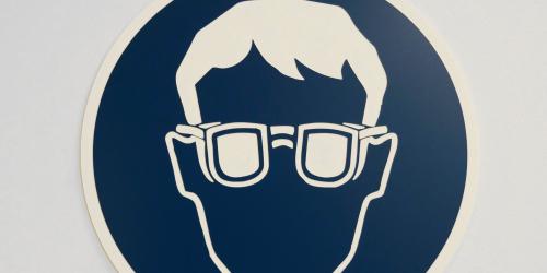 Laser safety eyewear sign