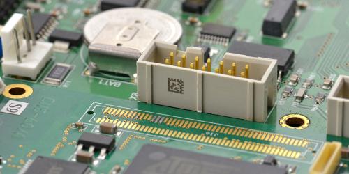 Plastic component engraved with datamatrix