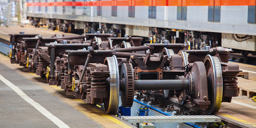 Train bogie wheel production line