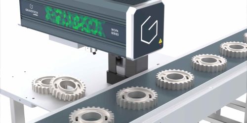 MOPA industrial laser marking system integrated in a production line