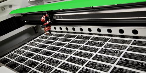 CE Plate engraved with industrial laser