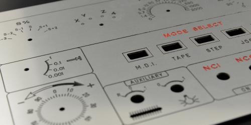 Aluminum front panel engraving