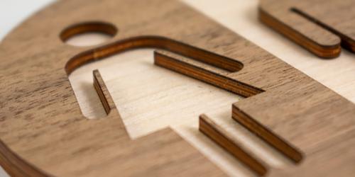 Indoor signage made with wood etching machine 