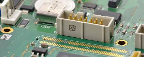 Plastic component engraved with datamatrix