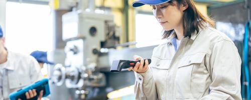 Worker scanning package for inspection and process fullfillment