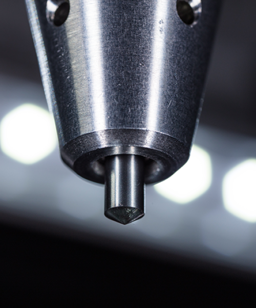 Closeup of Dot peen 3D stylus