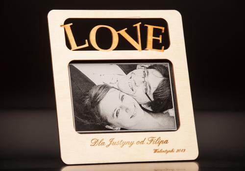Laser wood cutting photo frame