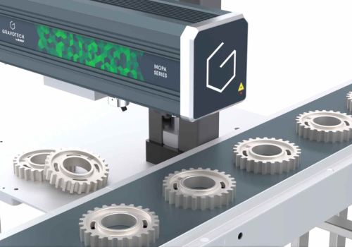MOPA industrial laser marking system integrated in a production line