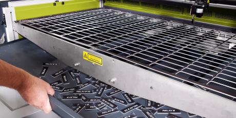 Laser machine collection tray